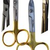 Dental Wire Cutting Scissors 4.25" Gold Rings Set of 2 – Avon Surgical-1