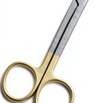 OdontoMed2011 T/C Universal Crown Wire Cutting Scissors 4.75″ Angled With One Serrated Blade Stainless Steel Orthodontic Dental Instruments Tungsten Carbide Inserts ODM-0