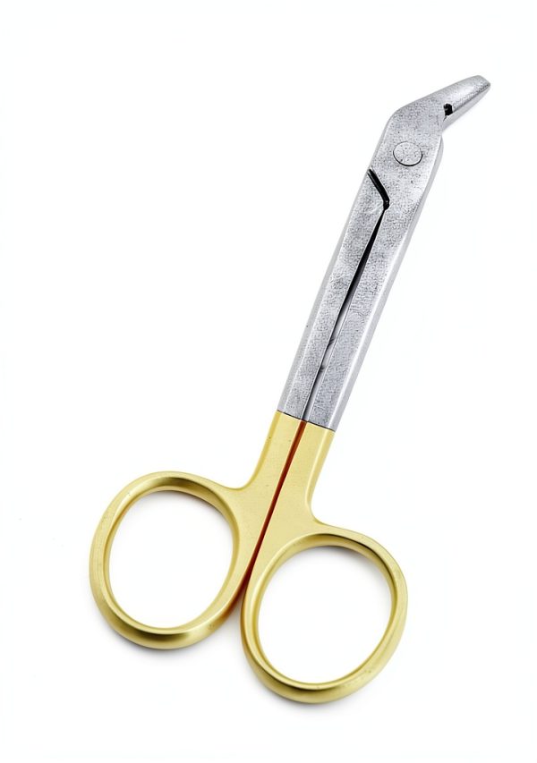 OdontoMed2011 T/C Universal Crown Wire Cutting Scissors 4.75″ Angled With One Serrated Blade Stainless Steel Orthodontic Dental Instruments Tungsten Carbide Inserts ODM-1