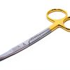 ARTMAN INSTRUMENTS Scissors 4.5 inch curved Iris Micro Dissecting Gold Plated handle Fine Point Dental Surgical Gum Scissors-8