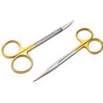 DDP 2 IRIS Dental Scissors Tungsten Carbide Straight Curved 4.5"-0