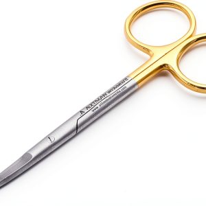 ARTMAN INSTRUMENTS Scissors 4.5 inch curved Iris Micro Dissecting Gold Plated handle Fine Point Dental Surgical Gum Scissors-0