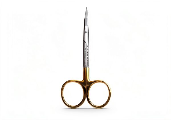 ARTMAN INSTRUMENTS Scissors 4.5 inch curved Iris Micro Dissecting Gold Plated handle Fine Point Dental Surgical Gum Scissors-4